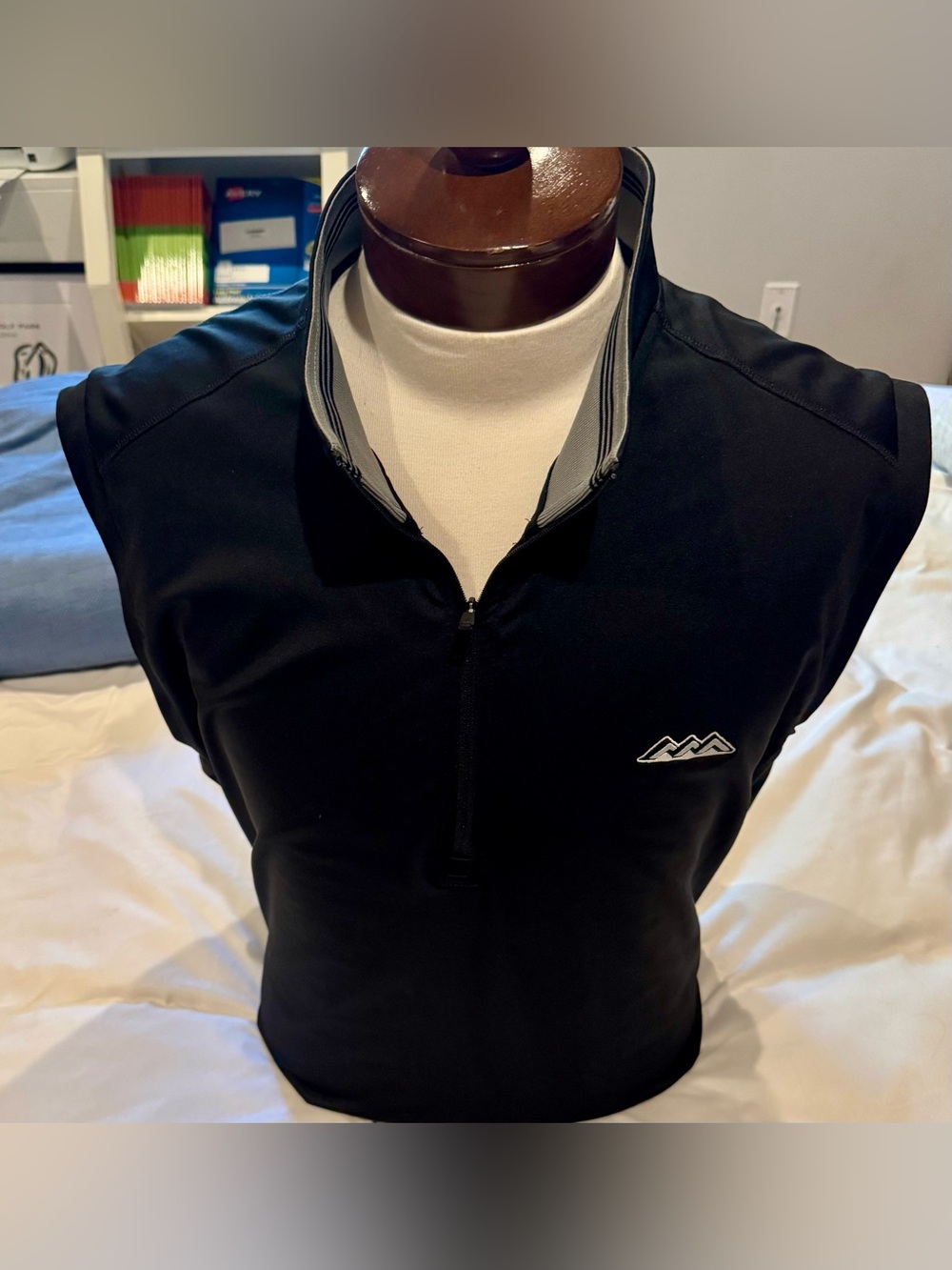 adidas Black Quarter-Zip Golf Vest